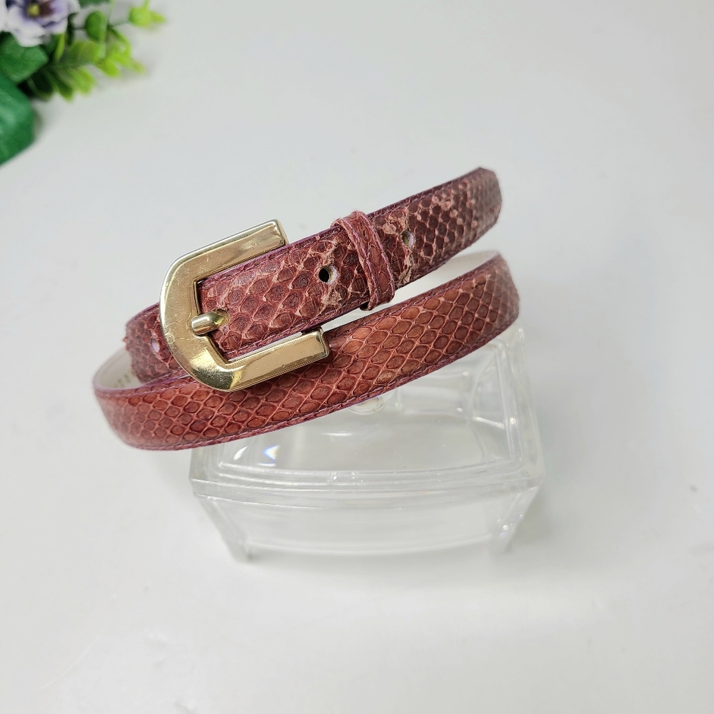 Rayman/Ridless Rose Pink Genuine Snakeskin Vintage Belt